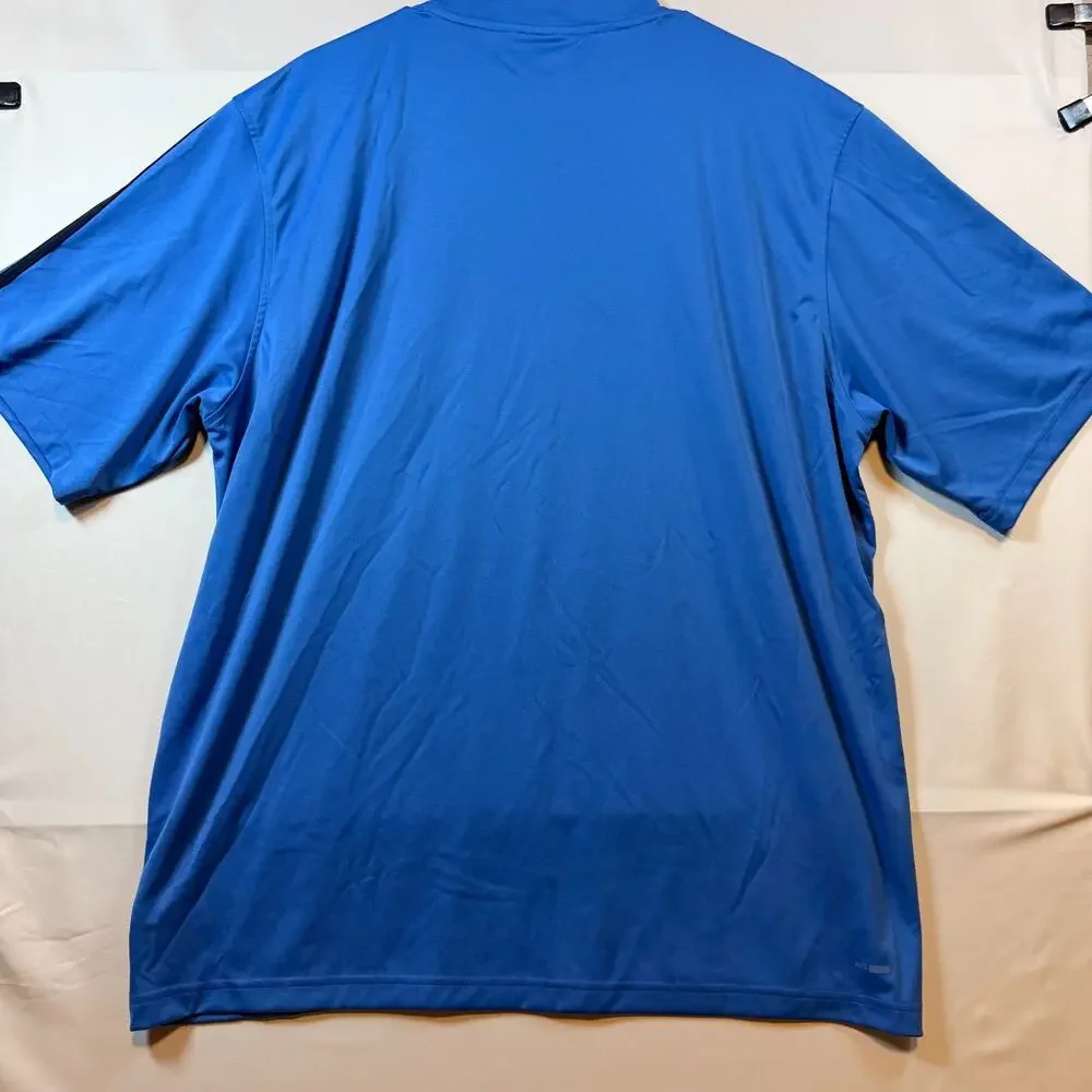 Adidas Blue 3 Stripes Athletic T Shirt Mens Size 2XL XXL